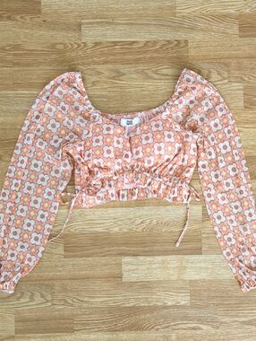 Floral Boho Peasant Key Hole Crop Top by Steve MADDEN NYC, Size Small